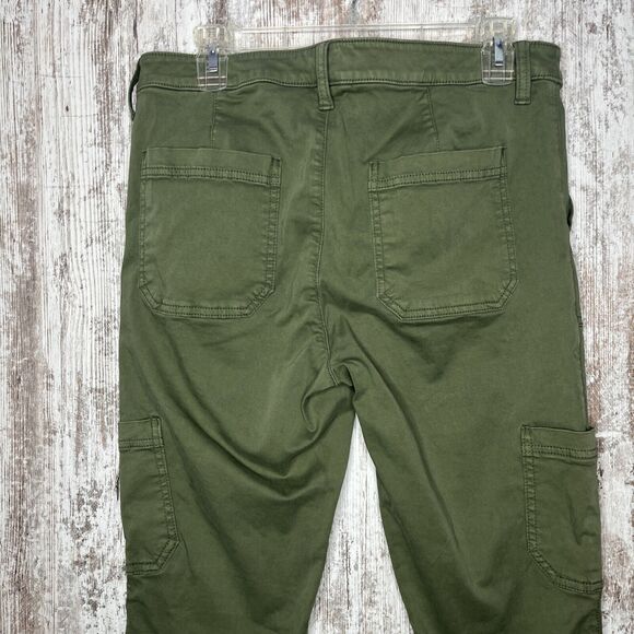 BANANA REPUBLIC Sloan Mid Rise Cargo Utility Stretch Ankle Chino Olive Green 10 - Picture 7 of 10